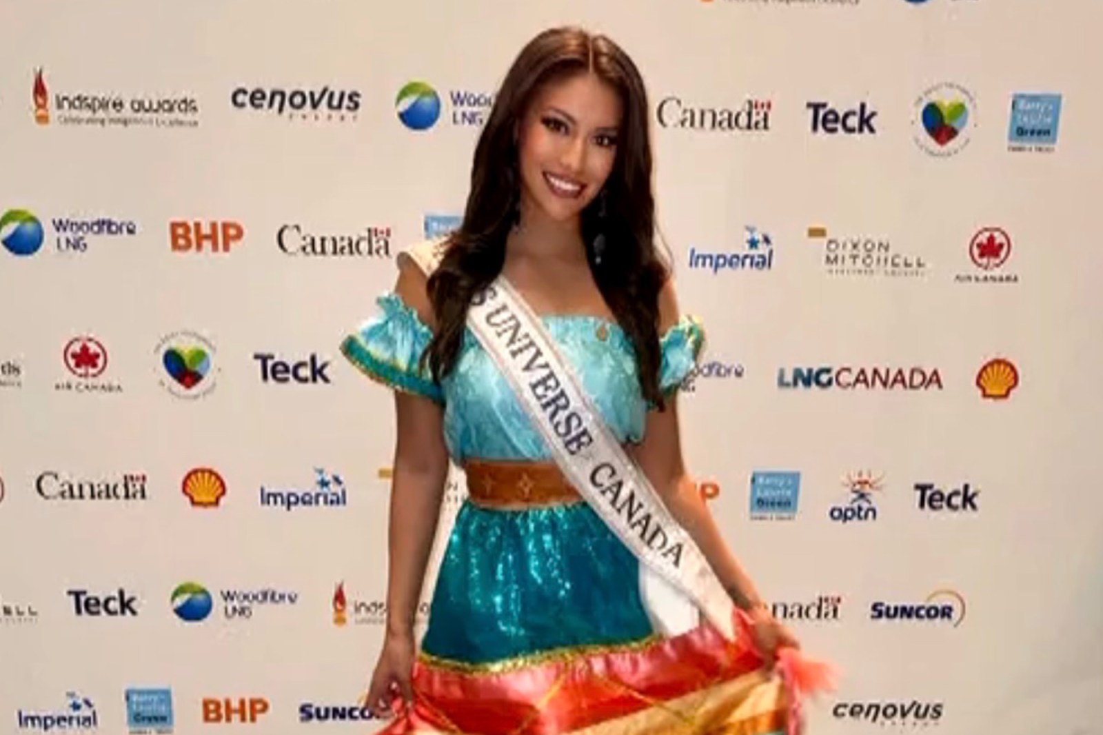 Ashley Callingbull speaking about cultural appropriation at the pageant